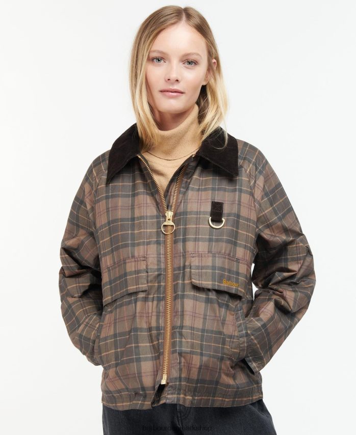 afdæmpet tartan/brun tartan eddleston vokset jakke BR2BR21372 Kvinder Barbour tøj