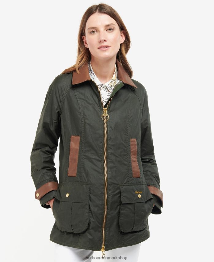 arkiv oliven/gammel premium beadnell vokset jakke BR2BR21387 Kvinder Barbour tøj