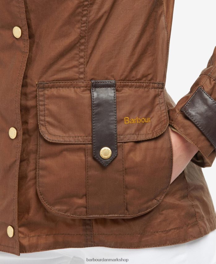 arkiv oliven/gammel premium forsvars-vokset jakke BR2BR21377 Kvinder Barbour tøj