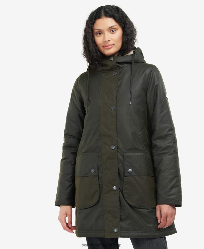 bregne/oliven/limeade lunan voks jakke BR2BR21397 Kvinder Barbour tøj