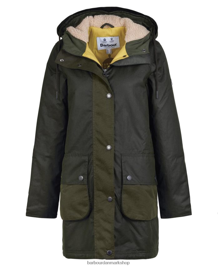 bregne/oliven/limeade lunan voks jakke BR2BR21397 Kvinder Barbour tøj