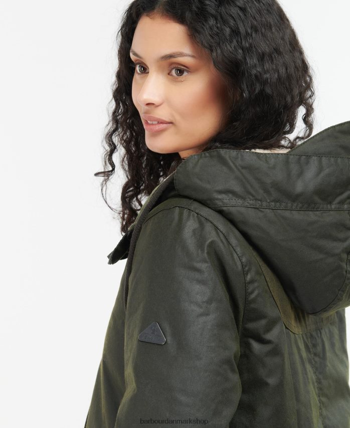 bregne/oliven/limeade lunan voks jakke BR2BR21397 Kvinder Barbour tøj
