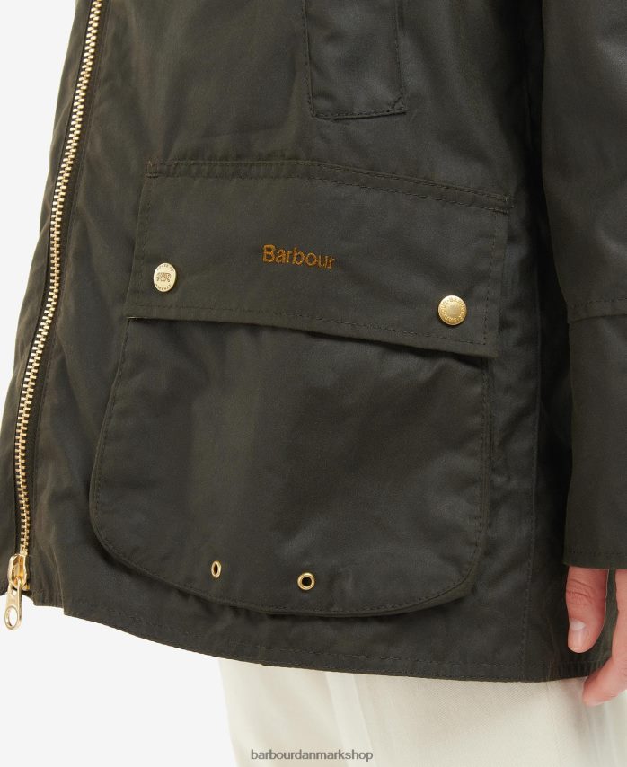 oliven/equus/kakao handy voksjakke BR2BR21386 Kvinder Barbour x House of Hackney tøj