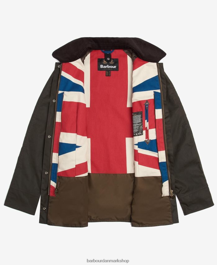 oliven limited edition union jack beadnell voksjakke BR2BR21366 Kvinder Barbour tøj
