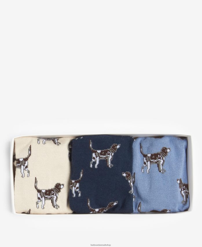 marineblå/creme/blå pointer hundesokker gavesæt BR2BR22371 Mænd Barbour tilbehør