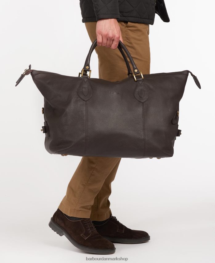 chokolade læder medium travel explorer taske BR2BR22179 Mænd Barbour tilbehør