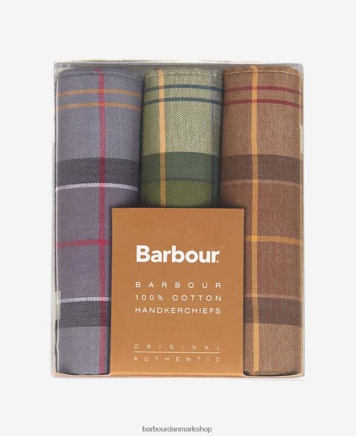 sort ur/monokrom lommetørklæde gaveæske sæt BR2BR22349 Mænd Barbour tilbehør