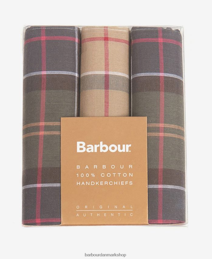 sort ur/monokrom lommetørklæde gaveæske sæt BR2BR22354 Mænd Barbour tilbehør