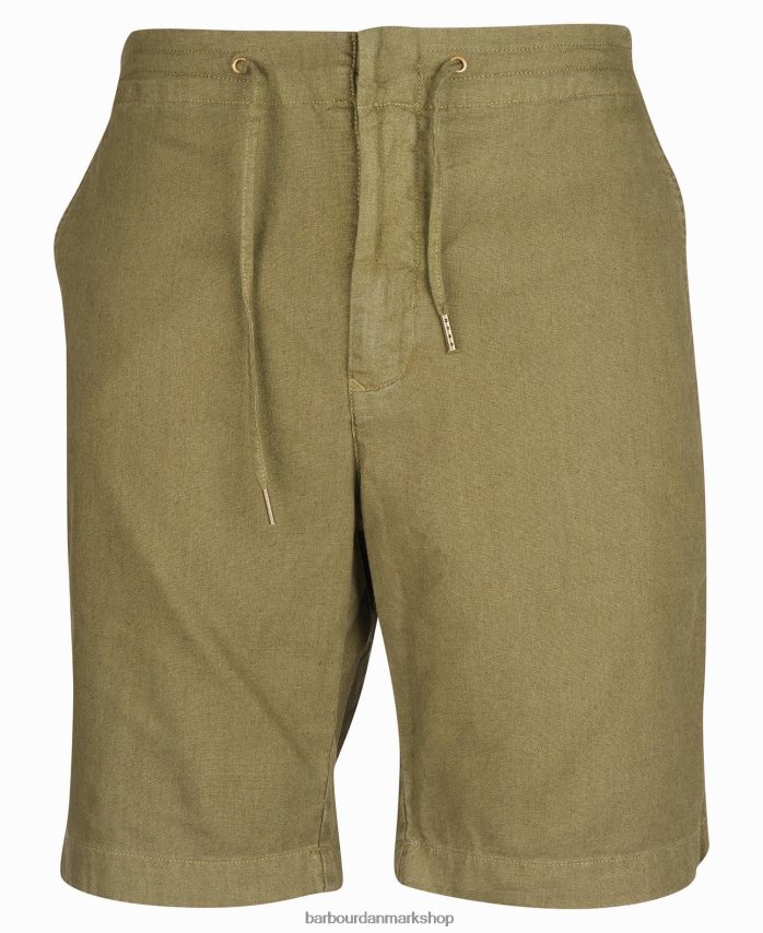 militærgrønt hør bomuld mix shorts BR2BR21165 Mænd Barbour tøj