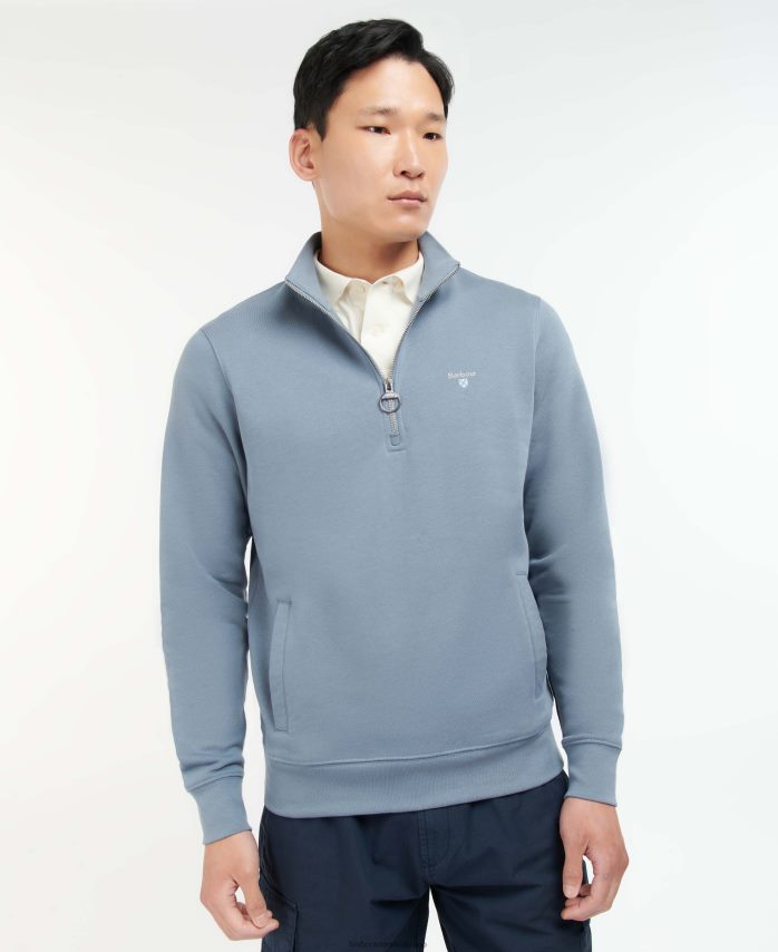 agave grøn barbur rothley sweatshirt med halv lynlås BR2BR21052 Mænd Barbour tøj