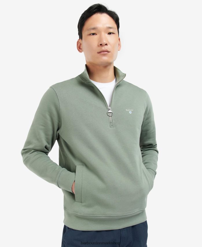 agave grøn barbur rothley sweatshirt med halv lynlås BR2BR21061 Mænd Barbour tøj