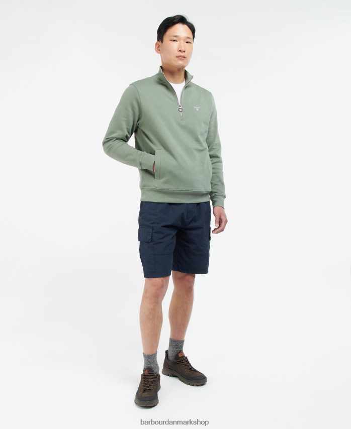 agave grøn barbur rothley sweatshirt med halv lynlås BR2BR21061 Mænd Barbour tøj