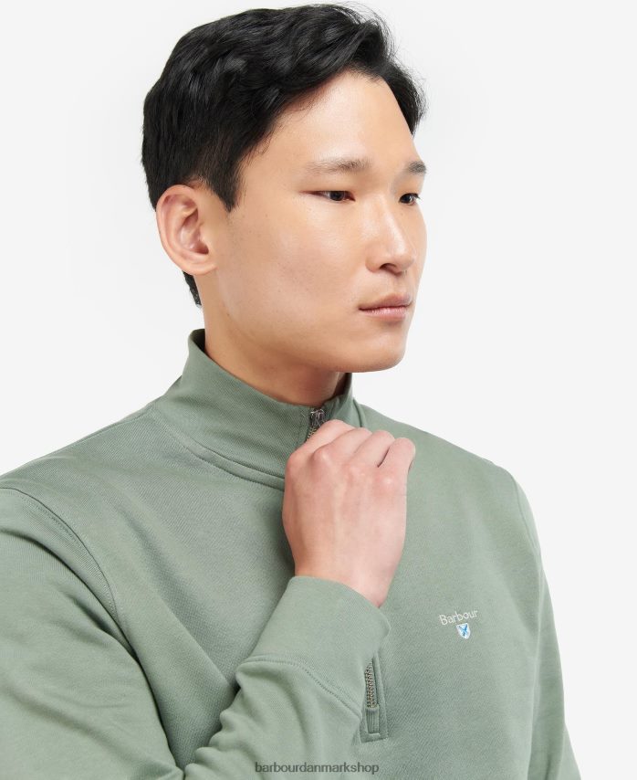 agave grøn barbur rothley sweatshirt med halv lynlås BR2BR21061 Mænd Barbour tøj