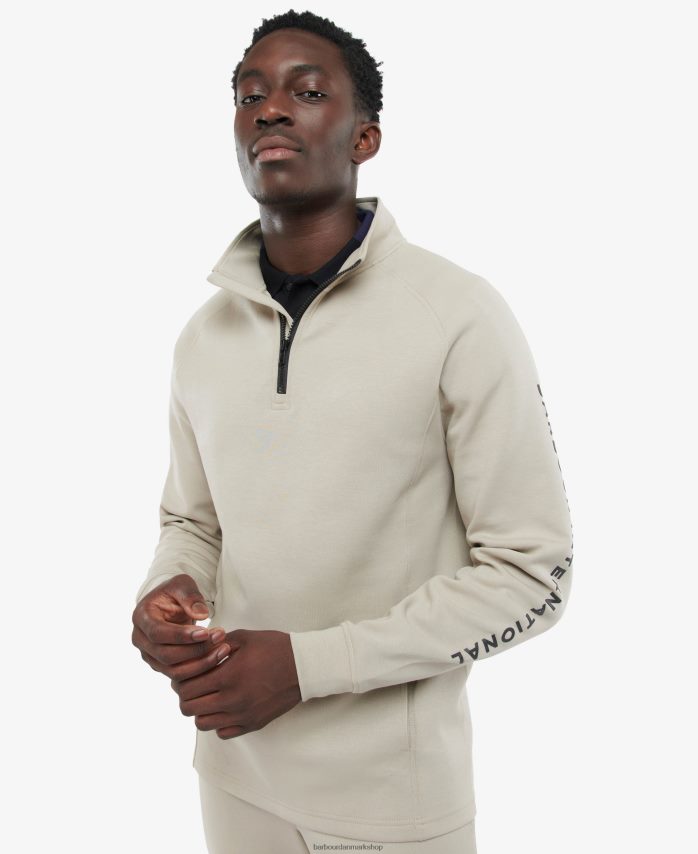 beton wallace sweatshirt med halv lynlås BR2BR21003 Mænd Barbour tøj