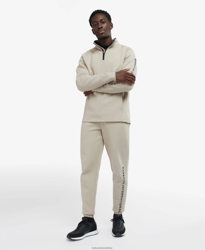 beton wallace sweatshirt med halv lynlås BR2BR21003 Mænd Barbour tøj