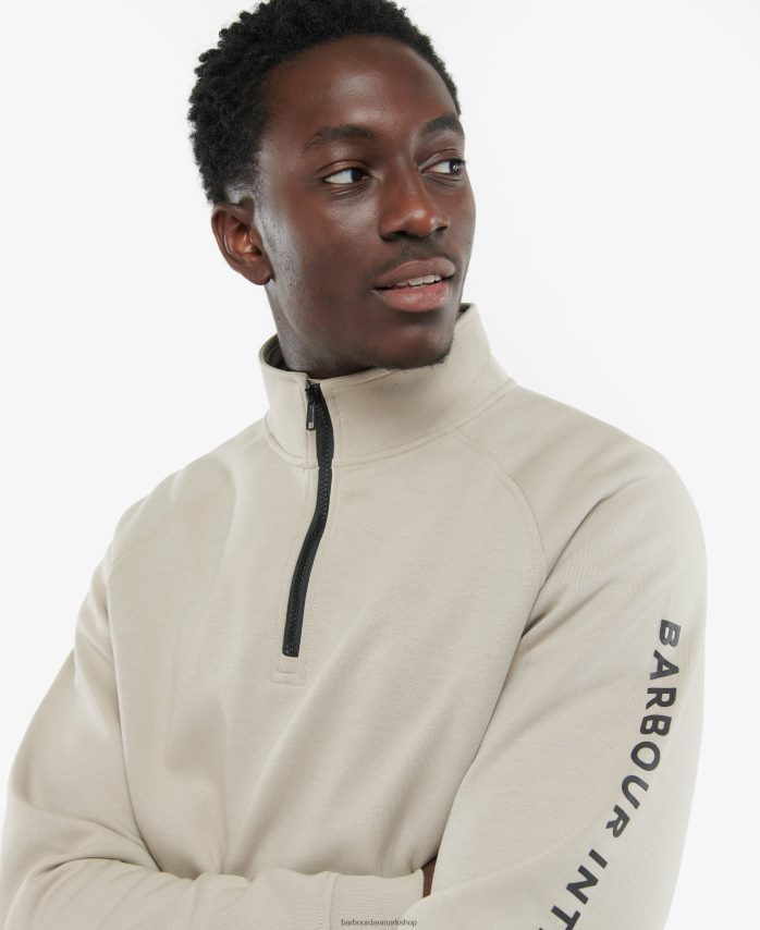 beton wallace sweatshirt med halv lynlås BR2BR21003 Mænd Barbour tøj