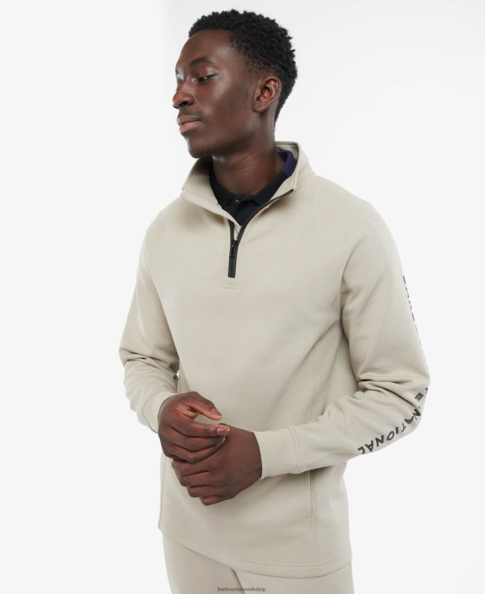 beton wallace sweatshirt med halv lynlås BR2BR21003 Mænd Barbour tøj