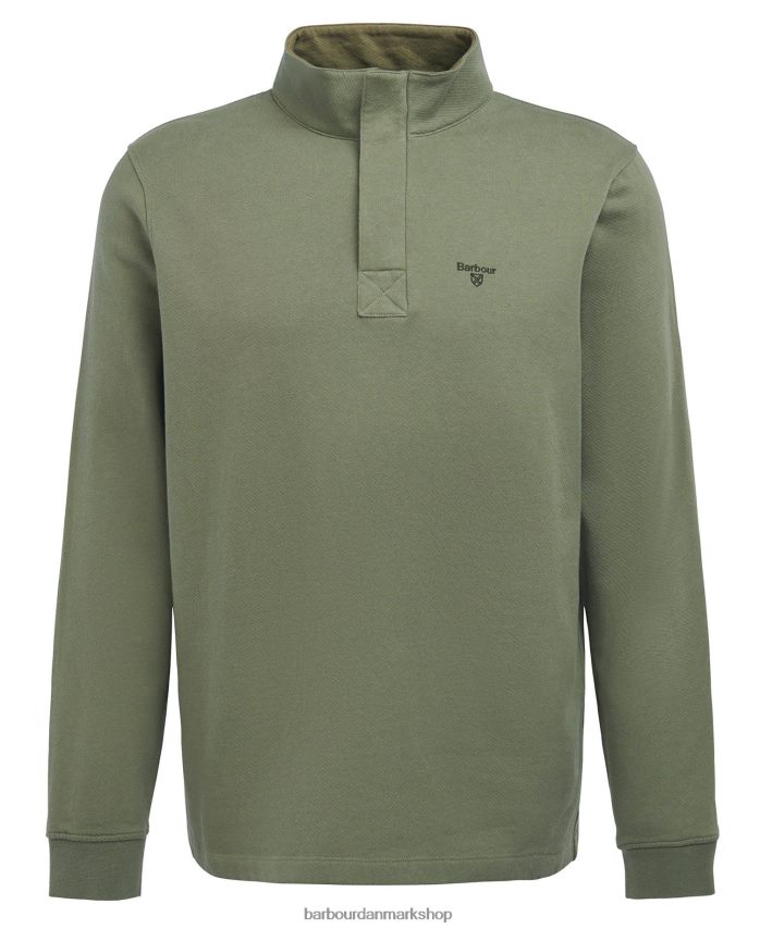 brændt oliven kiphill sweatshirt med halv lynlås BR2BR21026 Mænd Barbour tøj