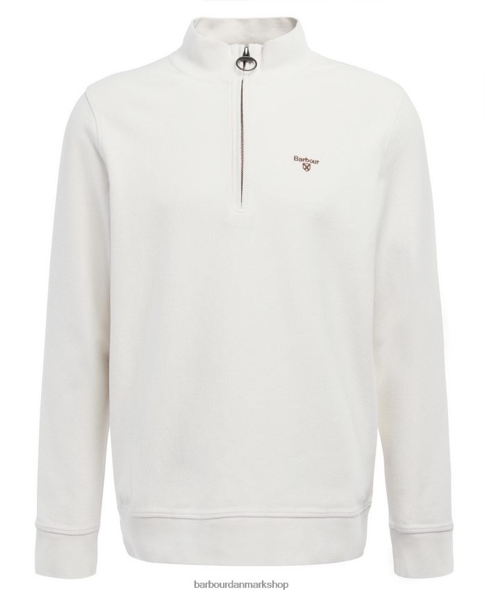 hvid røg birkrigg sweatshirt med halv lynlås BR2BR2991 Mænd Barbour tøj