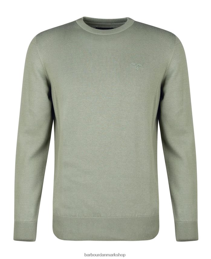 agave grøn pima bomuldstrøje med rund hals BR2BR21102 Mænd Barbour tøj