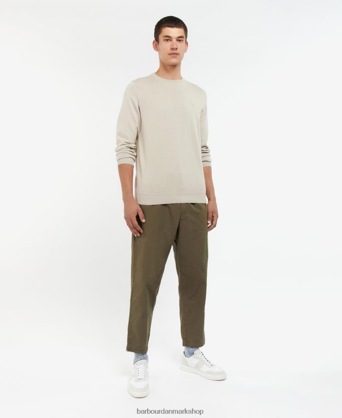 agave grøn pima bomuldstrøje med rund hals BR2BR21104 Mænd Barbour tøj