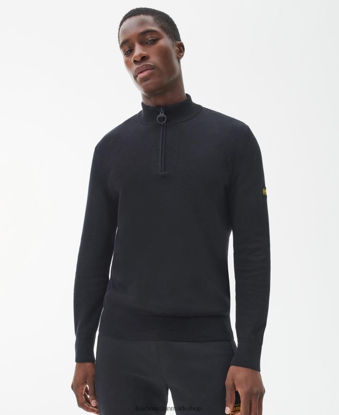 antracit mergel bomuldstrøje med halv lynlås BR2BR21105 Mænd Barbour tøj