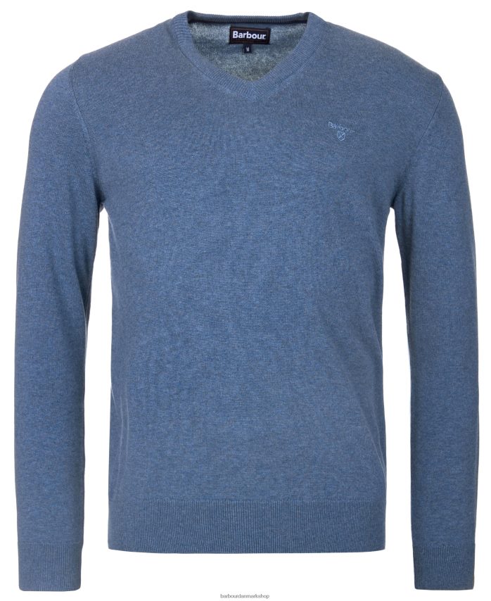 cobalight mergel pima bomuldstrøje med v-hals BR2BR21097 Mænd Barbour tøj