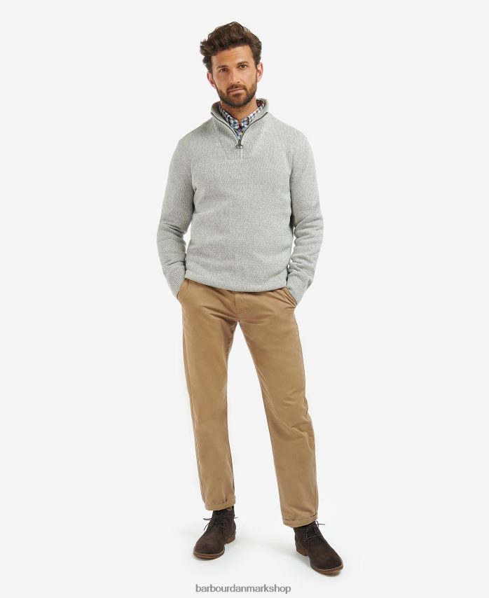 duffelpose grøn nelson sweatshirt i bomuld med halv lynlås BR2BR21114 Mænd Barbour tøj