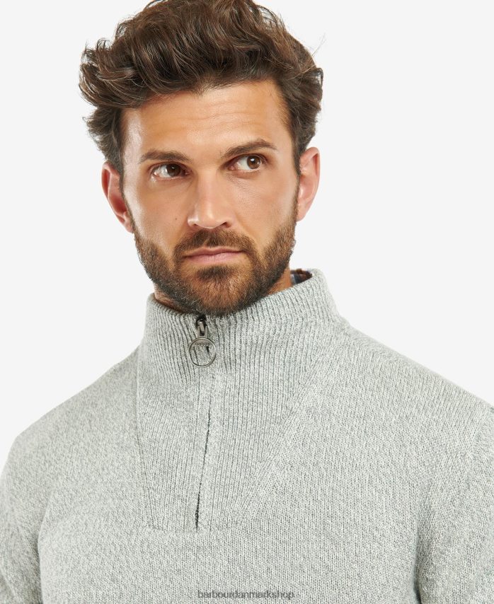 duffelpose grøn nelson sweatshirt i bomuld med halv lynlås BR2BR21114 Mænd Barbour tøj