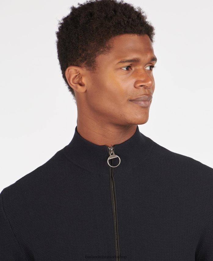 grå mergel abhainn sweater med lynlås BR2BR21084 Mænd Barbour tøj