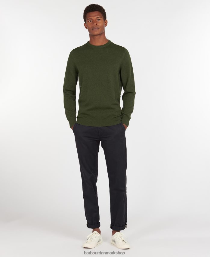 grå pima bomuldstrøje med rund hals BR2BR21080 Mænd Barbour tøj