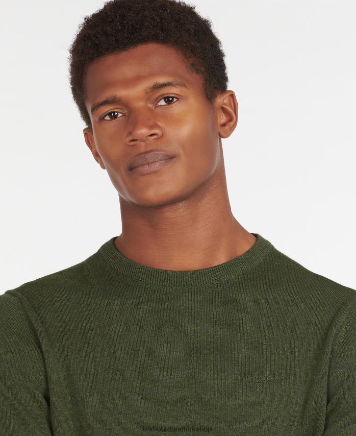 grå pima bomuldstrøje med rund hals BR2BR21080 Mænd Barbour tøj