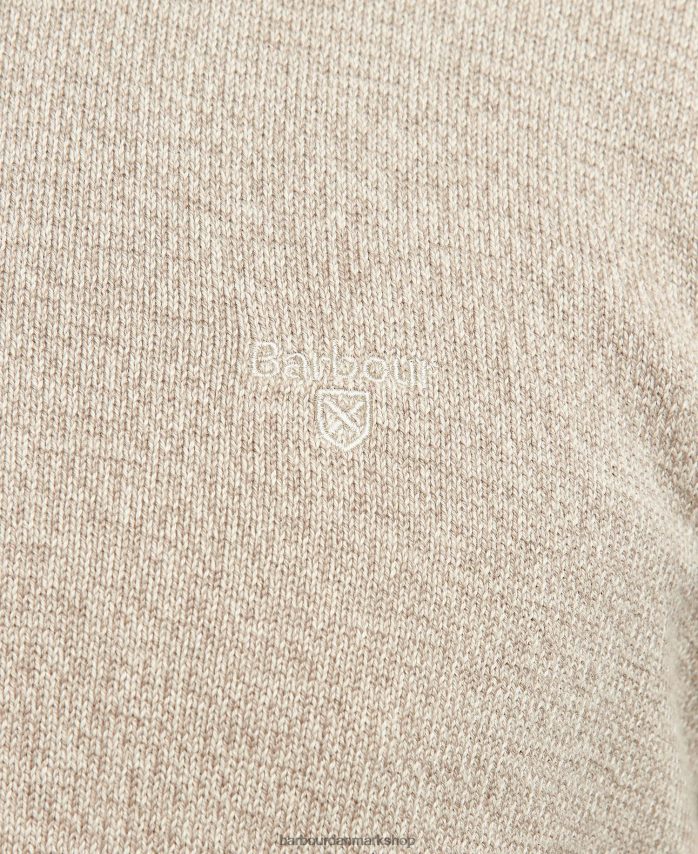 oliven mergel Firle strikket trøje med halv lynlås BR2BR21077 Mænd Barbour tøj