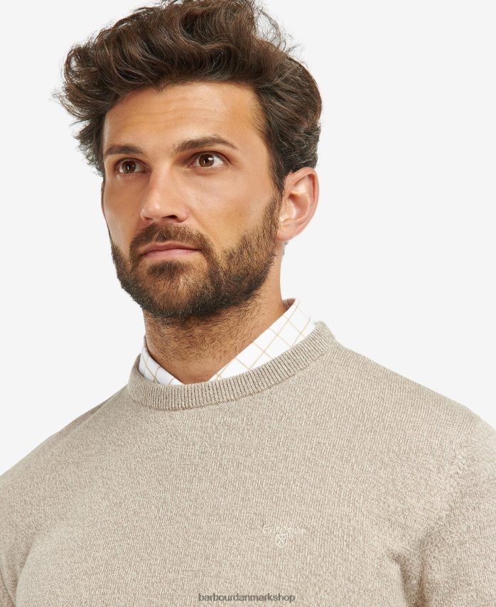 oliven mergel Firle strikket trøje med rund hals BR2BR21110 Mænd Barbour tøj