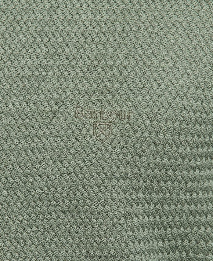 vasket blå fleming strikket trøje med rund hals BR2BR21128 Mænd Barbour tøj