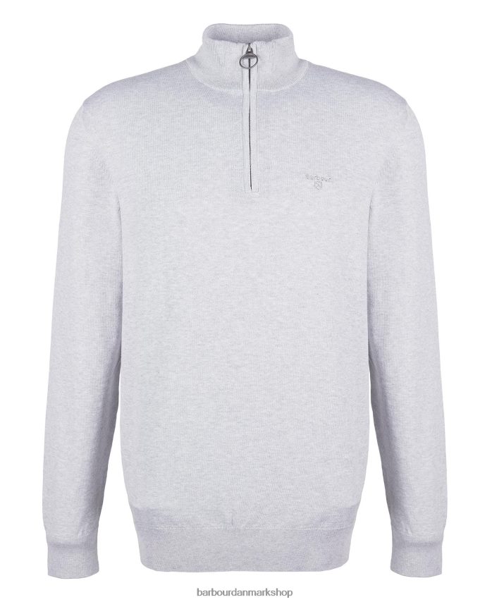 vasket blå taines strikket sweatshirt med halv lynlås BR2BR21092 Mænd Barbour tøj