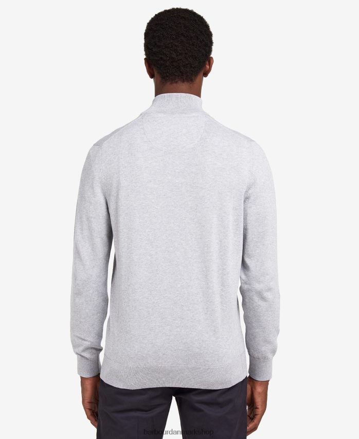 vasket blå taines strikket sweatshirt med halv lynlås BR2BR21092 Mænd Barbour tøj