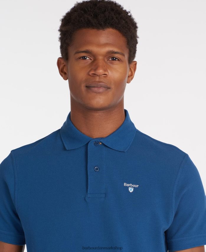 atlantisk blå sports polo shirt BR2BR2580 Mænd Barbour tøj