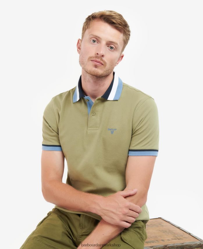 bleget oliven finkle poloshirt BR2BR2648 Mænd Barbour tøj