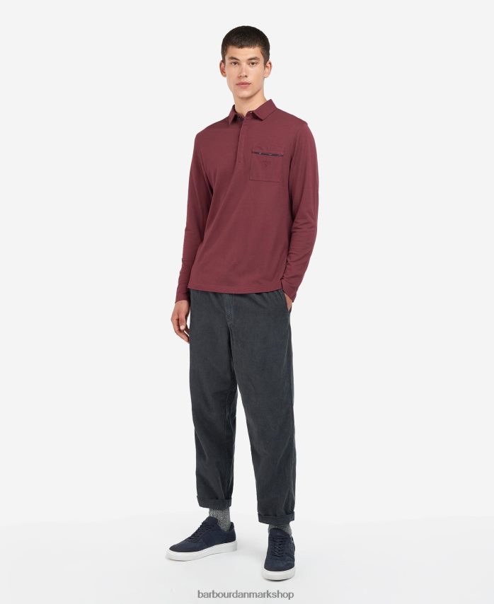 dk bordeaux adie langærmet poloshirt BR2BR2688 Mænd Barbour tøj