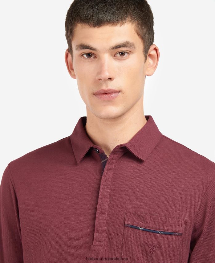 dk bordeaux adie langærmet poloshirt BR2BR2688 Mænd Barbour tøj