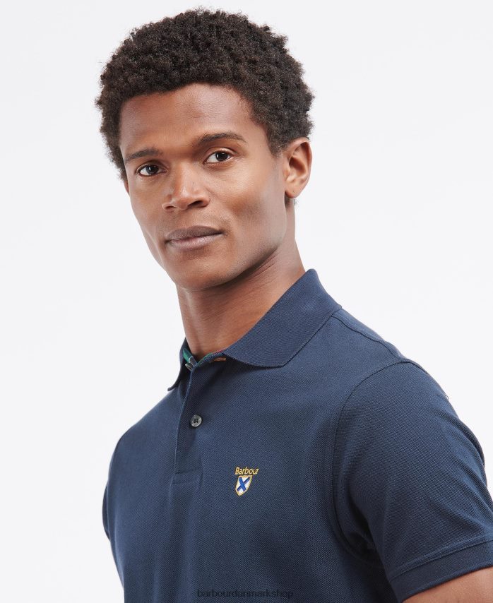 grå mergel samfund poloshirt BR2BR2601 Mænd Barbour tøj