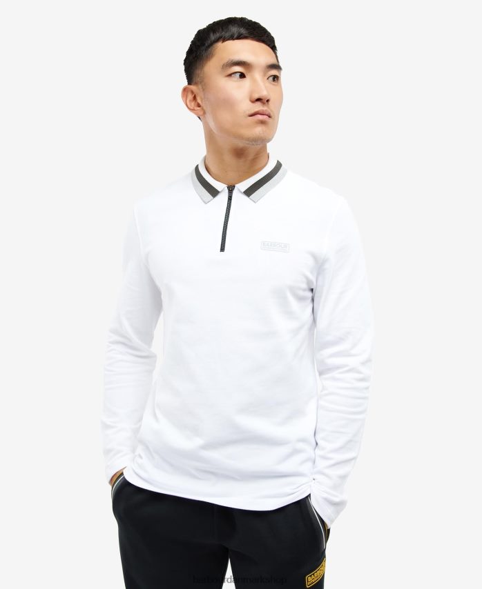 hvid adisham langærmet poloshirt BR2BR2741 Mænd Barbour tøj