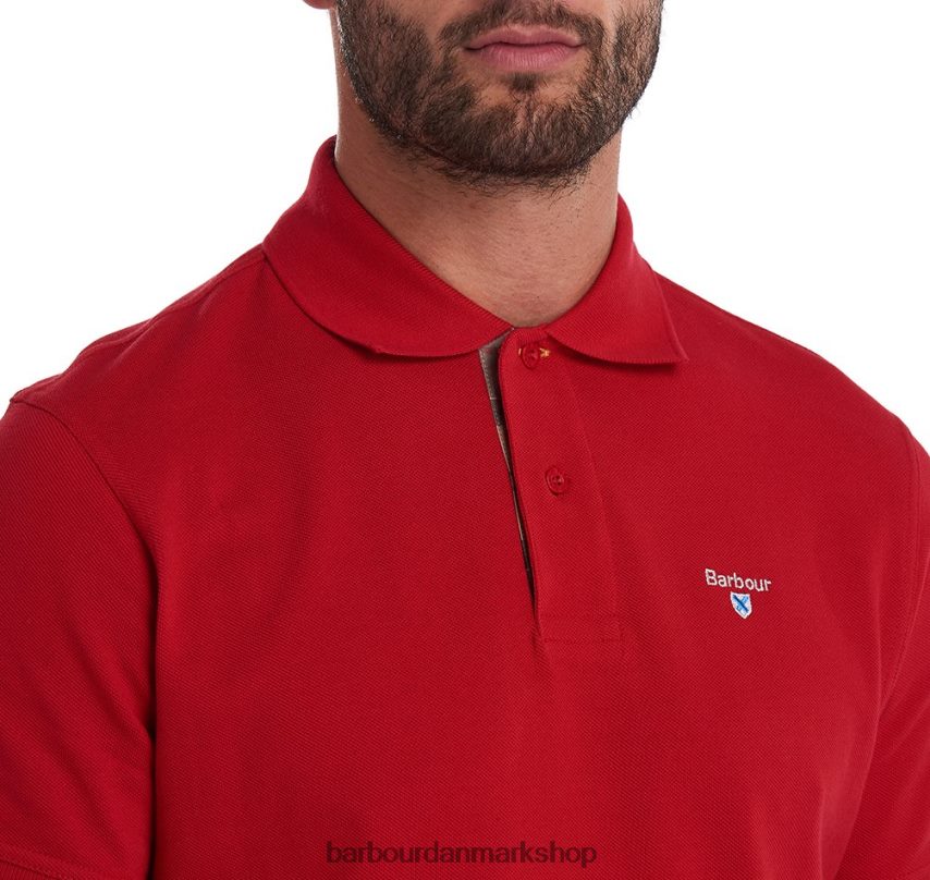 hvid/gråsten tartan pique poloshirt BR2BR2734 Mænd Barbour tøj