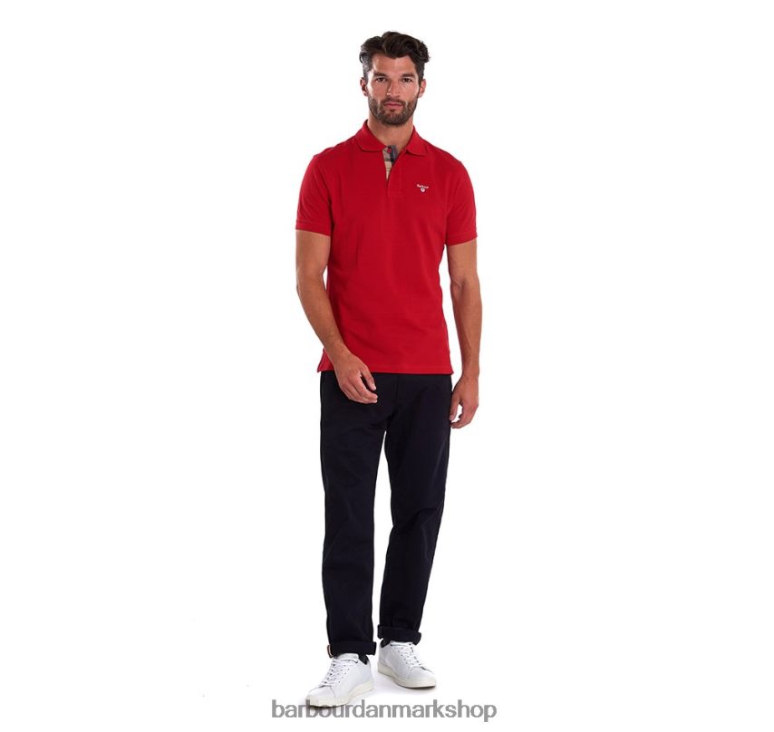 hvid/gråsten tartan pique poloshirt BR2BR2734 Mænd Barbour tøj