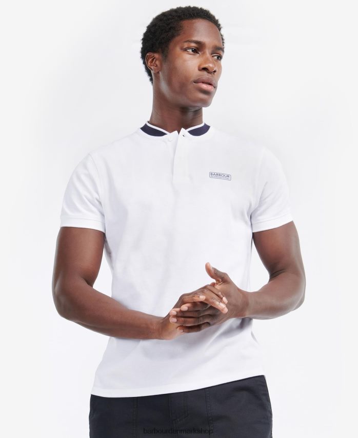 hvid/nattehimmel kortærmet sports colla poloshirt med tip BR2BR2683 Mænd Barbour tøj