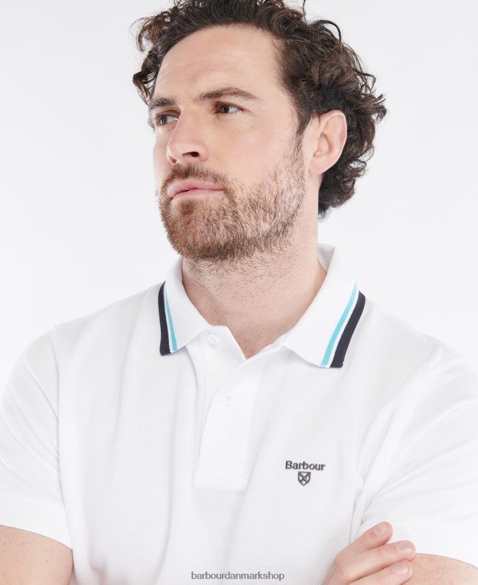 hvid otterburn poloshirt BR2BR2736 Mænd Barbour tøj