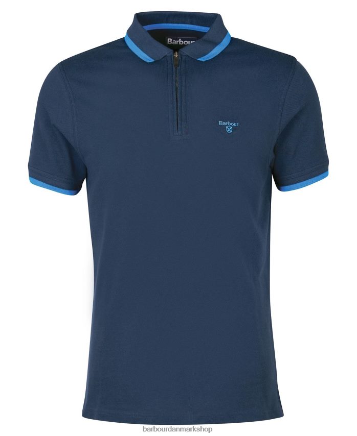 klassisk flåde beaumont poloshirt med lynlås BR2BR2735 Mænd Barbour tøj