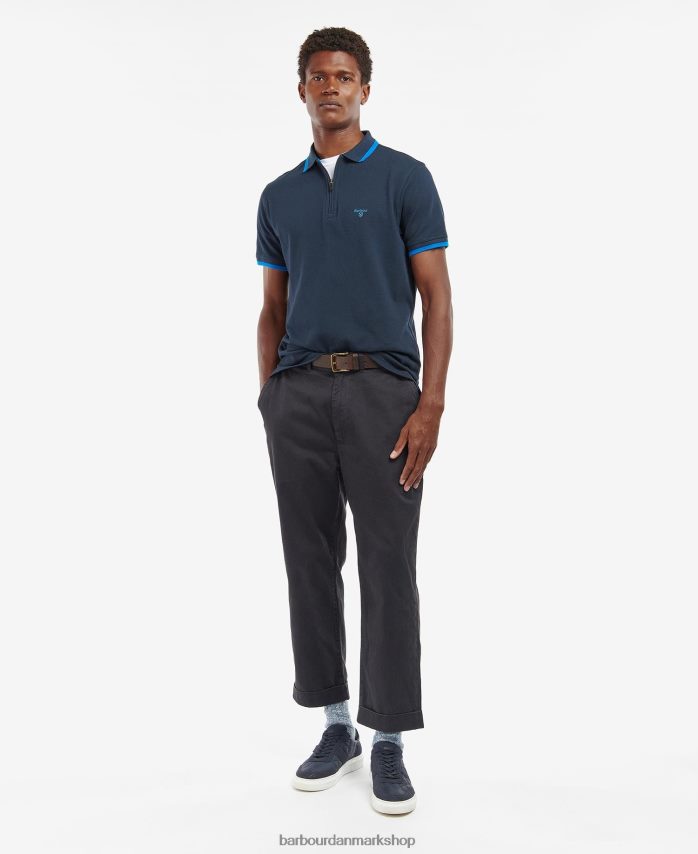 klassisk flåde beaumont poloshirt med lynlås BR2BR2735 Mænd Barbour tøj