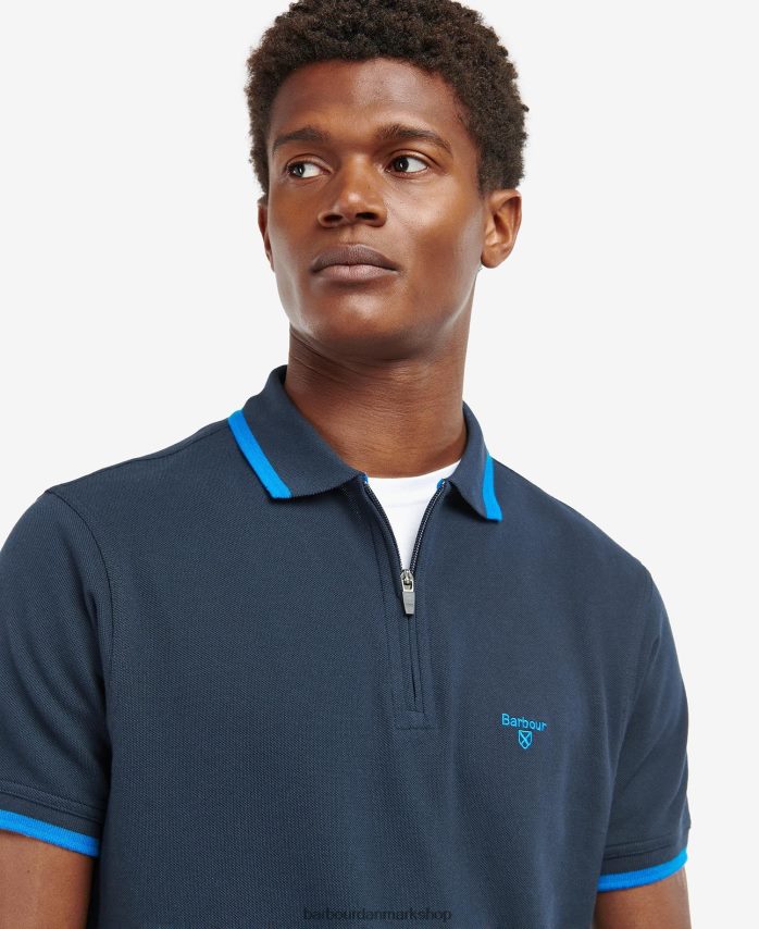klassisk flåde beaumont poloshirt med lynlås BR2BR2735 Mænd Barbour tøj